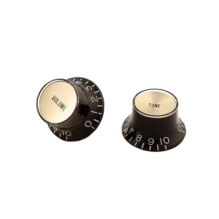 Gibson Top Hat Knobs(4)/Black-Gold image 1