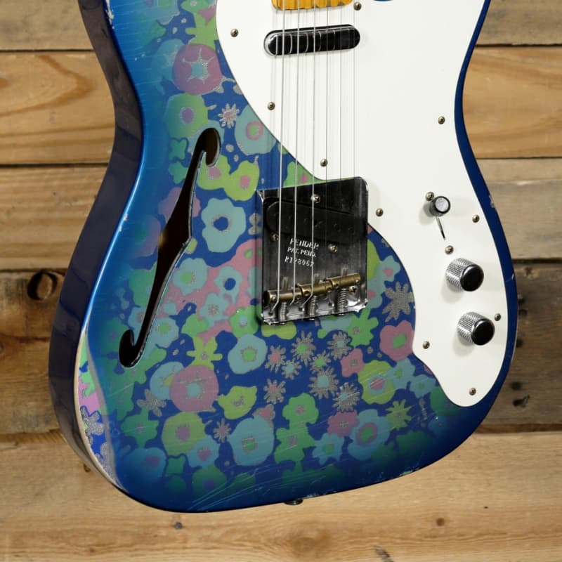 Photos - Guitar Fender Custom Shop F22 LTD 50s Thinline Relic Aged w/ Case Blu... Blue Floral 