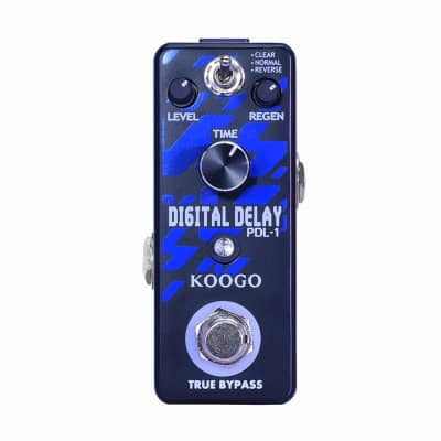 Koogo Digital Delay Effect Pedal for Guitar or Bass Echo with 3 Modes Clear Normal Reverse image 1