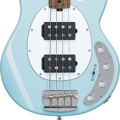 Sterling By Music Man StingRay RAY34HH Bass Guitar - Daphne Blue with Bag for sale