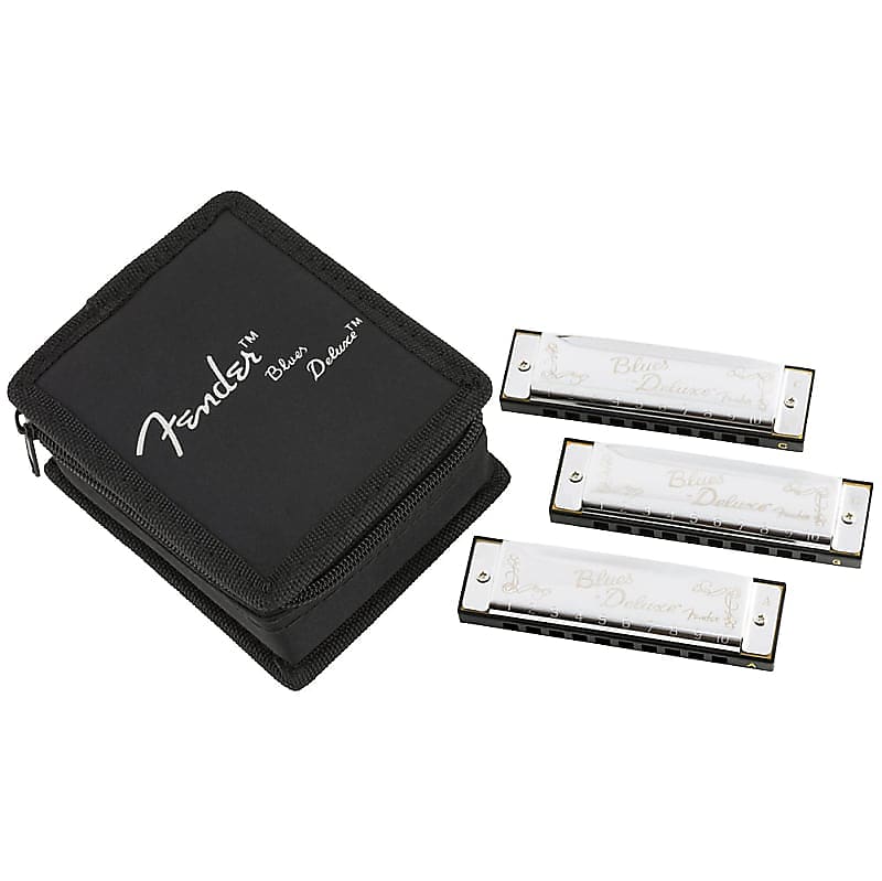 Fender Blues Deluxe Harmonica with Case (Pack of 3) image 1