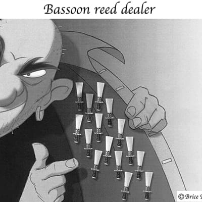 Special offer - accessories and reed for bassoon - Glotin + humor drawing print image 8