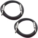 2 Pack of 1/4" TRS Patch Cables 6 Foot Extension Cords Jumper Black and Black
