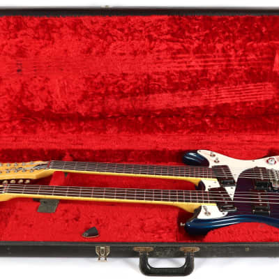 Vintage Mosrite 4x12 Double Neck Electric Bass & 12 String Guitar w/ OHSC Ink Blue Custom Order One of a Kind! image 2