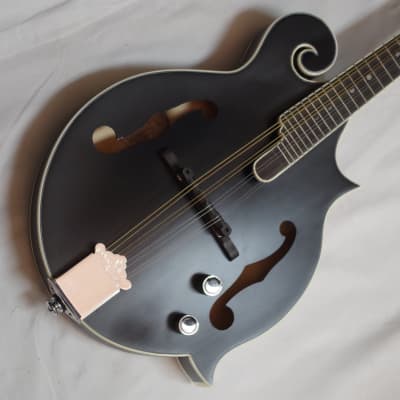 LUNA Moonbird F-style Mandolin NEW acoustic/electric Black Satin w/ CASE image 3