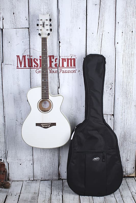 Daisy Rock Guitars Wildwood Acoustic Electric Guitar Pearl White w Gig Bag DEMO image 1