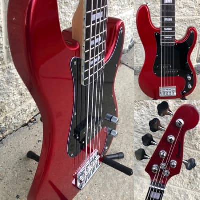 GAMMA Custom Bass Guitar P521-03, 5-String Alpha Model, Valencia Red image 13