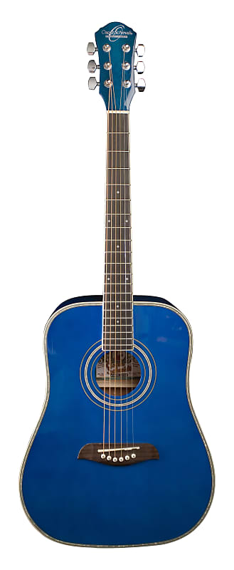 Oscar Schmidt Trans Blue 34 Size Dreadnought Acoustic Reverb 3009