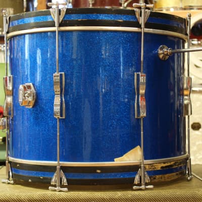 1969 Ludwig Club Date in Blue Sparkle 14x20 14x14 8x12 image 6