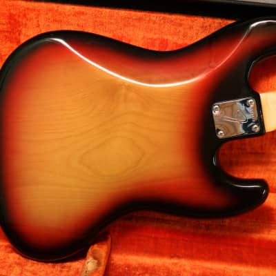 1974 Fender Jazz Bass - Sunburst - Left Handed - OHSC - Exc 9.5/10 Condition image 6