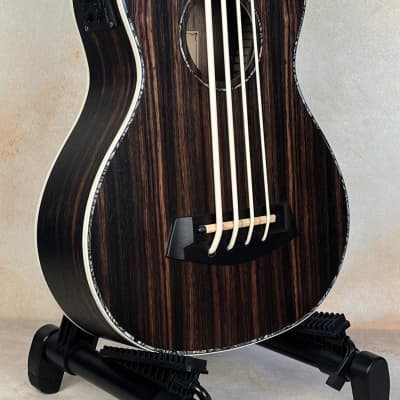 Aiersi Java Ebony Body Electric Fretless Bass Ukulele BU-33 w/ Gig Bag for sale
