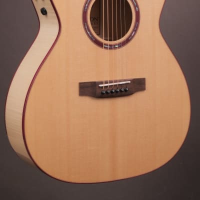 Teton STG130FMEPH Grand Concert , Solid Spruce Top, Flame Maple Back & Sides Purple Heart Binding, C image 11