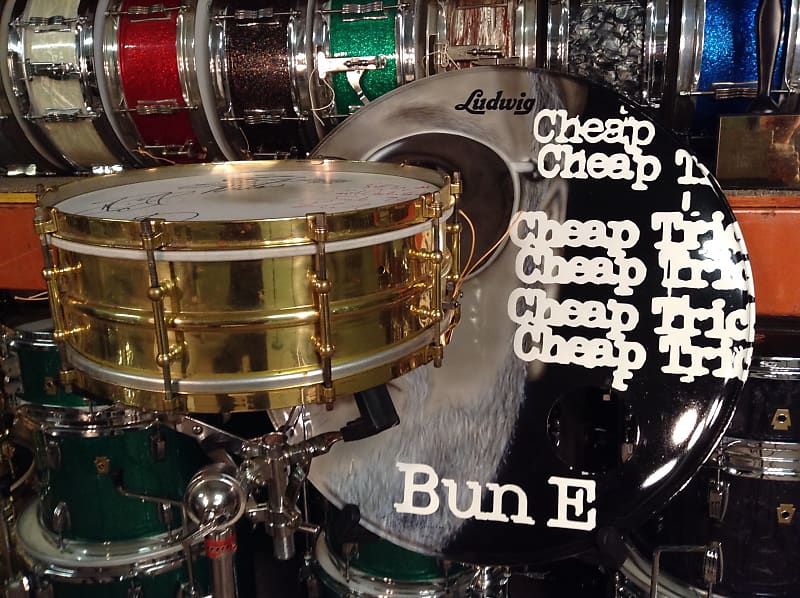 Bun E. Carlos’s Cheap Trick, 1929 Brass on Brass 14×5. Lap Of Luxury, SIGNED BY WHOLE BAND! image 1