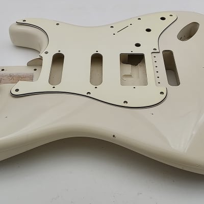 4lbs 1oz BloomDoom Nitro Lacquer Aged Relic Vintage White HSS S-Style Vintage Custom Guitar Body image 7