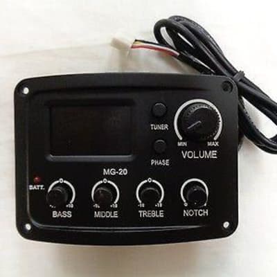 MINGS MG-20 Preamp 3 Band EQ with LCD Tuner Piezo Pickup for Acoucstic Guitar image 1