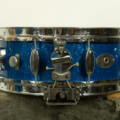 1960s Rogers Swingtime Blue Sparkle Pearl Drum Set image 24