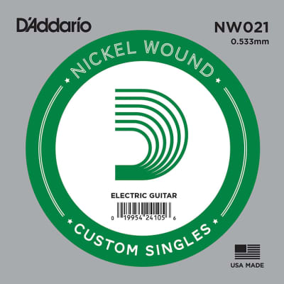 D'Addario NW021 Nickel Wound Single Electric Guitar String .021"