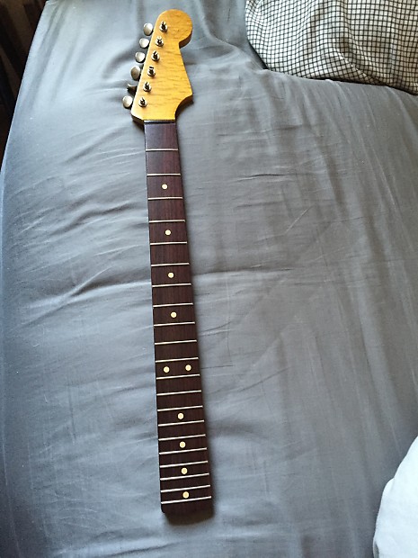 Musikraft Stratocaster Neck with 4A Grade Flame Maple! MJT