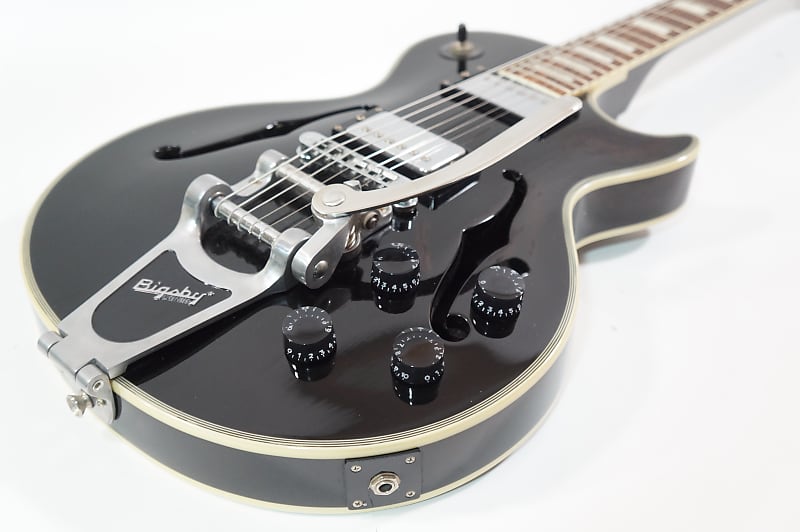 Burny BLC-85 Bigsby Tremolo Semi Hollow Les Paul Custom Type