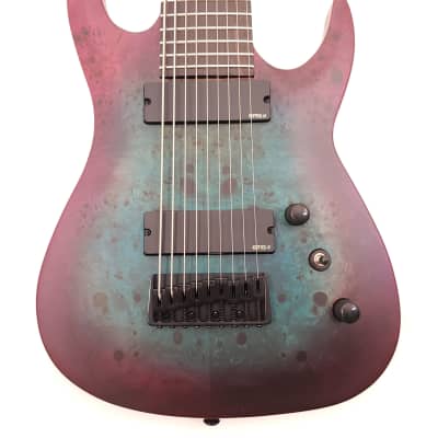 Agile 9 String  30" Scale Septor Elite 930 EB EMG-X Blue / Purple Burl Electric Guitar image 2