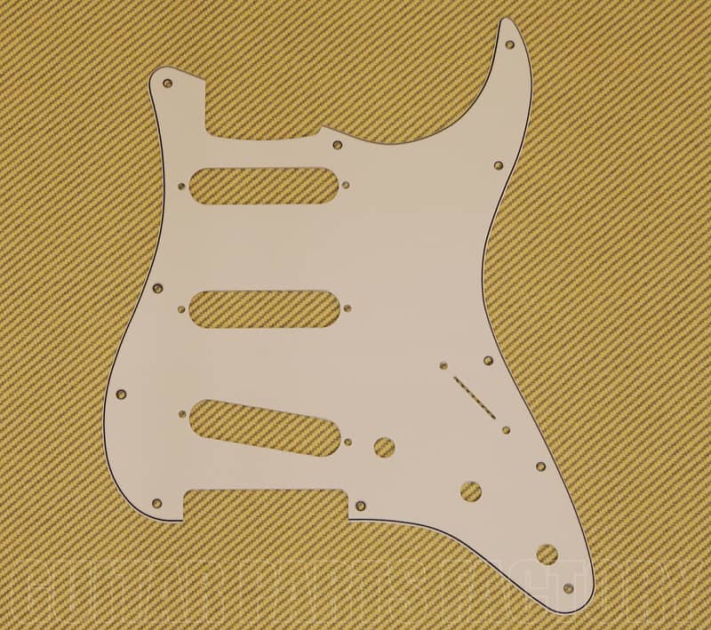 PG-0552-050 3-Ply Parchment Stratocaster Guitar Pickguard 11-Hole Mount image 1