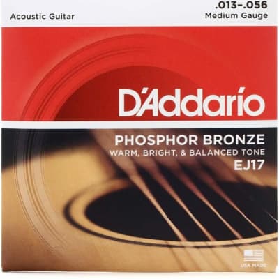D'Addario EJ17 Phosphor Bronze Acoustic Guitar Strings: 13-56 (Medium)