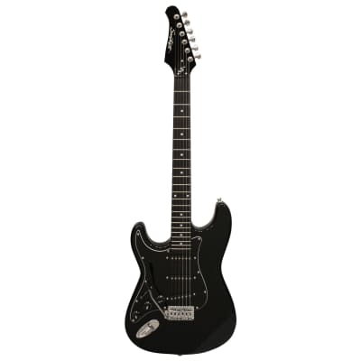 Sawtooth Left-Handed Black ES Series Electric Guitar with Black Pickguard - Includes: Accessories, Amp & Gig Bag image 8