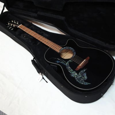 LUNA Fauna Phoenix cutaway acoustic electric Guitar NEW Classic Black w/ Light CASE image 1