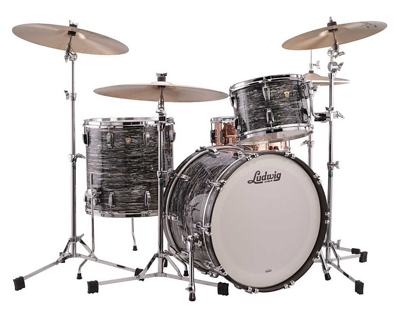 Ludwig Classic Maple Fab 3-pc Shell Pack w/ 22" Kick - Vintage Black Oyster image 1