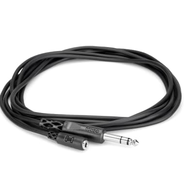 Headphone Adaptor Cable, 3.5 mm TRS to 1/4 in TRS, 25 ft image 2