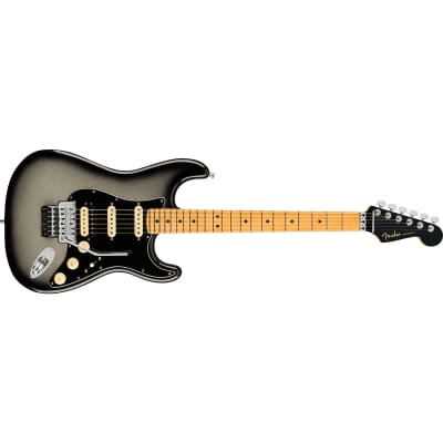 Fender American Ultra Luxe Stratocaster Electric Guitar Floyd Rose HSS Maple Fingerboard Silverburst - 0118072791 for sale