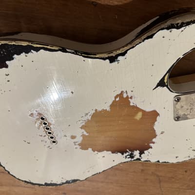 Fender Telecaster MJT 2015 - Olympic White Over Sunburst Heavy Relic image 13