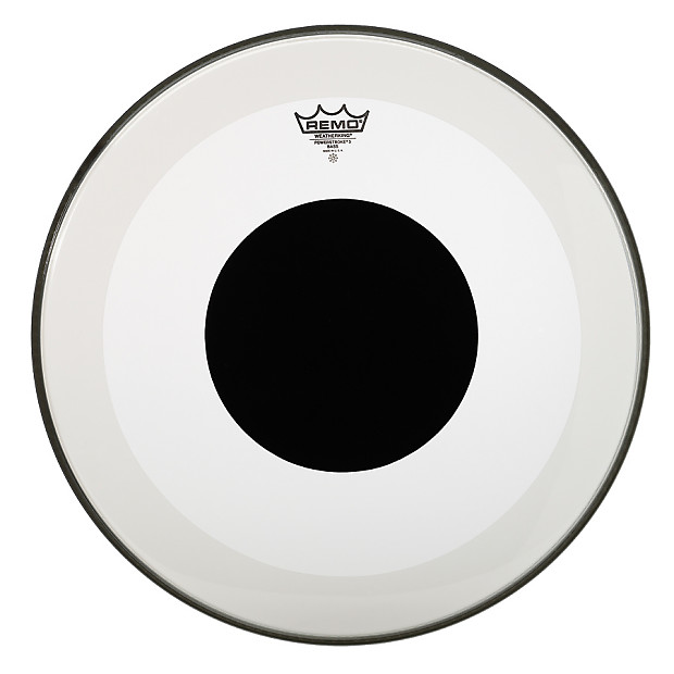 Remo Powerstroke P3 Clear Top Black Dot Bass Drum Head 22" image 1