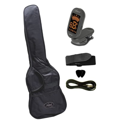 Artist MiniB Black 3/4 Size Bass Guitar w/ Accessories image 6