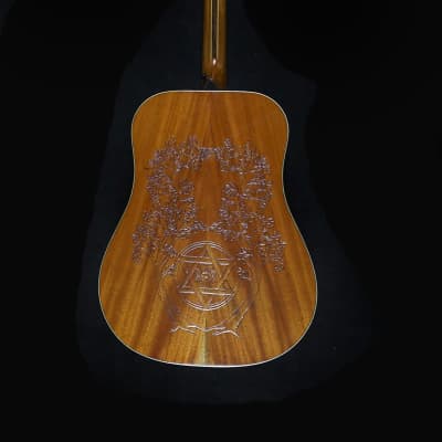 Blueberry Handmade Acoustic Guitar Dreadnought Jewish Motif - Alaskan Spruce and Mahogany Built to Order image 10