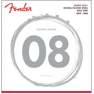 Fender Super 250 Nickel Plated Ball End Strings 250XS Gauges .008-.038