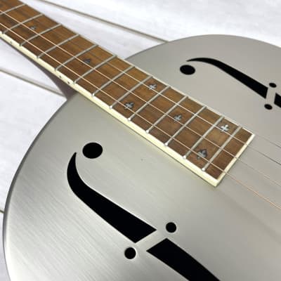 Royall Long Scale Tenor New Rough Brushed Steel Finish Brass Body Single Cone Resonator image 7