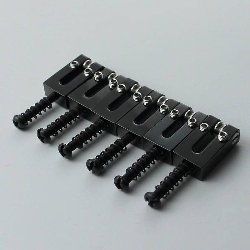 Black Stainless Steel Guitar Strat Style Bridge Tremolo Roller Saddles  10.5mm