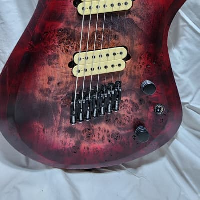 Kiesel Vanquish 7 Poplar Burl Raw Tone Deep Wine Multiscale