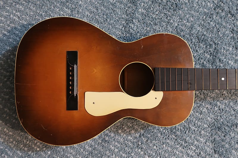 Vintage 1930s May-Bell Acoustic Parlor Guitar Project Made in USA Sunburst  Clean Red Burst Harmony Kay Silvertone Stella