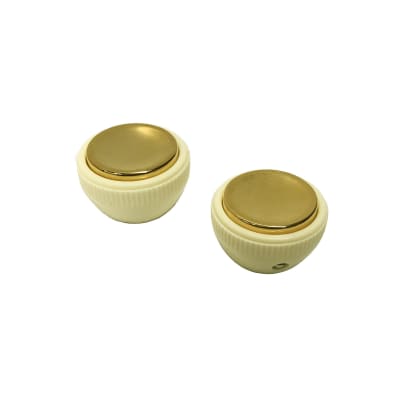 Immagine Hofner H909/15 Shiny Gold Top, Cream Plastic "Tea Cup" Knobs (Set of Two Knobs) - 1