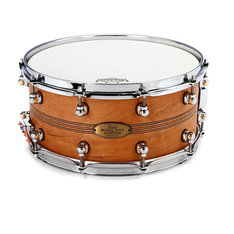Pearl Music City Custom Solid Cherry 14x6.5" Snare Drum image 1