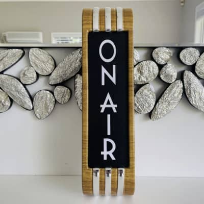 ON AIR Vertical 14" Sign Cedar look studio 3D Raised Art deco Lettering Free Shipping image 5