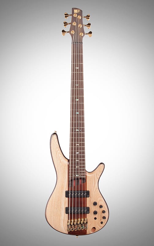 Ibanez SR1306 Premium Electric Bass, 6-String (with Gig Bag), Natural Flat