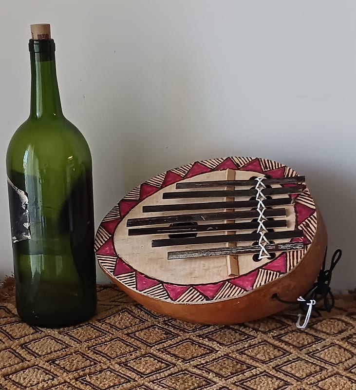 West/Central Africa-style "thumb piano" with bamboo tines image 1