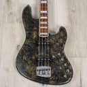 Mint Mayones Jabba Custom BB 4 Bass, Buckeye Burl Master Grade Top, Antique Black Satine