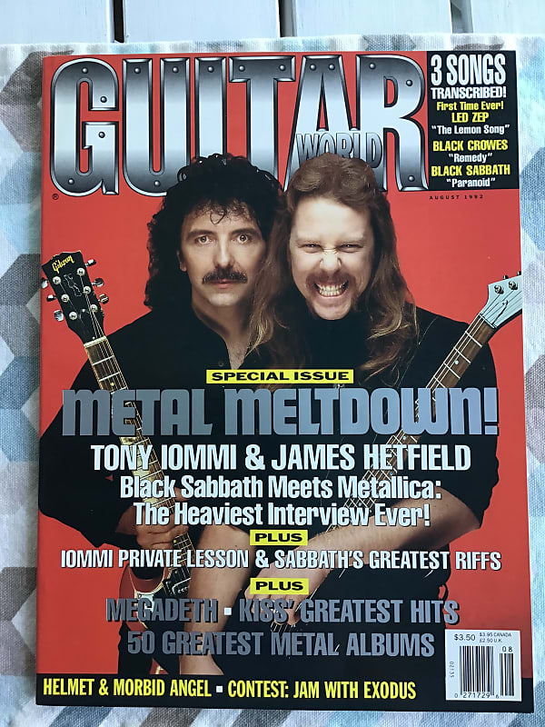 Guitar World Magazine Back Issue August 1992: Tony Iommi & | Reverb