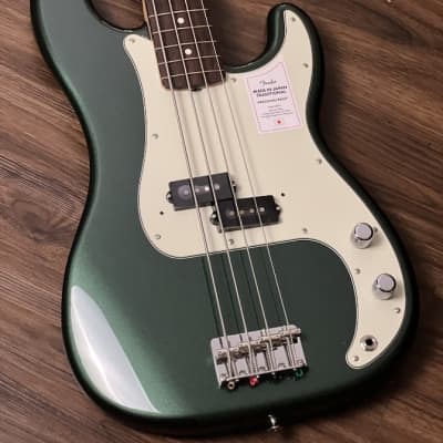 Fender Japan Traditional II 60s Precision Bass Guitar with RW FB in Aged Sherwood Green Metallic image 2