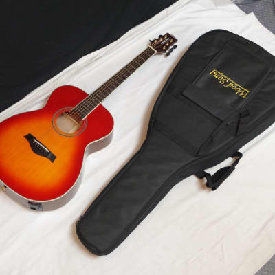 WOOD SONG Orchestra Model acoustic electric GUITAR Sunburst w/ BAG - Solid Top for sale
