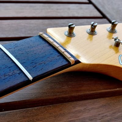 Musikraft Maple/Rosewood Stratocaster Neck Oil Finish 1957 V-Shape, Vintage Compound Radius, SS Frets image 8